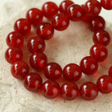 Vintage Red Agate Round Bead Necklace