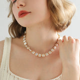 Natural Freshwater Square Pearl Necklace