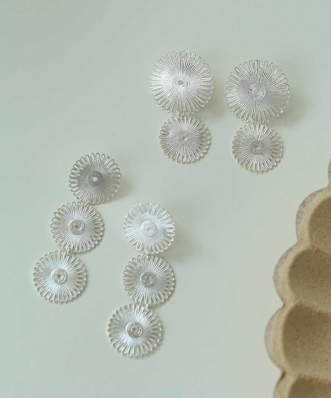 Brushed Sunflower Drop Earrings-Gembea Jewelry