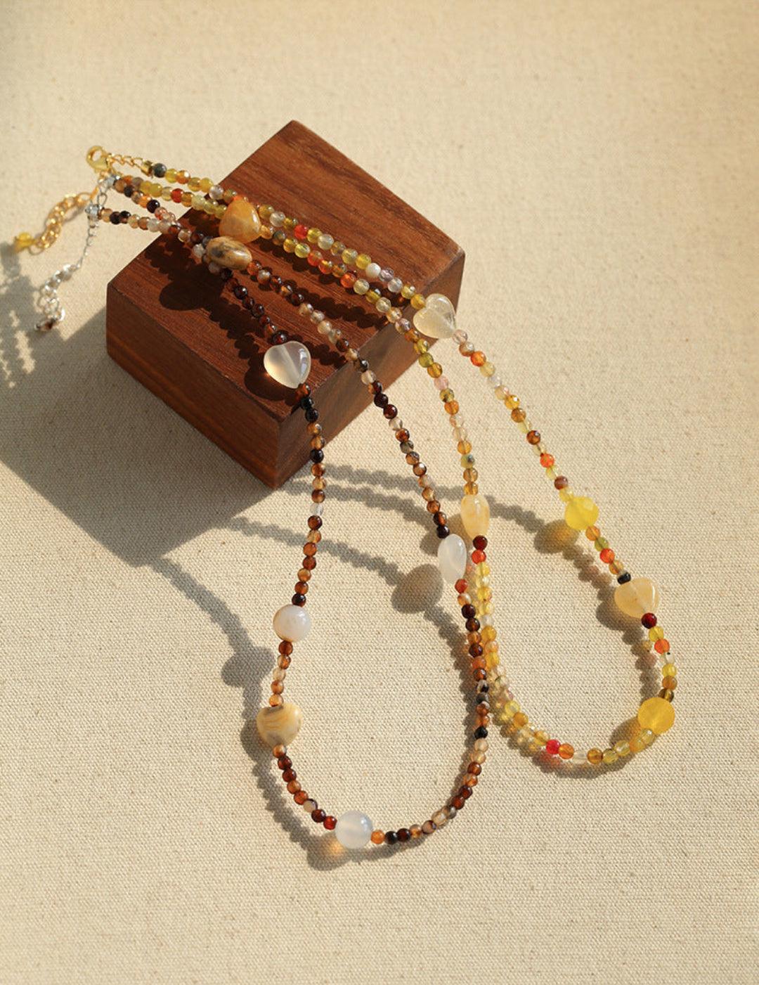 Spring Heartbeat Natural Stone Necklace - Gembea Jewelry