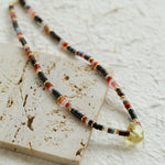 Bohemian-style Natural Stone Lemon Crystal Necklace-Gembea Jewelry