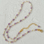 Amethyst Rice Pearl Necklace