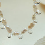 White Crystal Baroque Pearl Necklace