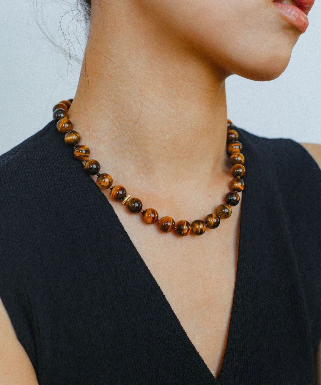 Tiger's Eye Beaded Necklace-Gembea Jewelry