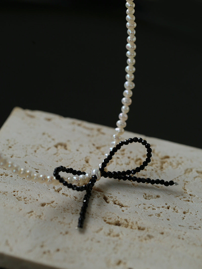 Bow Rice Freshwater Pearl Necklace-Gembea Jewelry