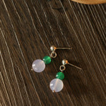 Spring Heartbeat Green Agate Earrings