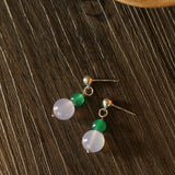 Spring Heartbeat Green Agate Earrings