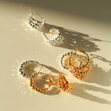 Multilayer Laser Bead Hoop Earrings