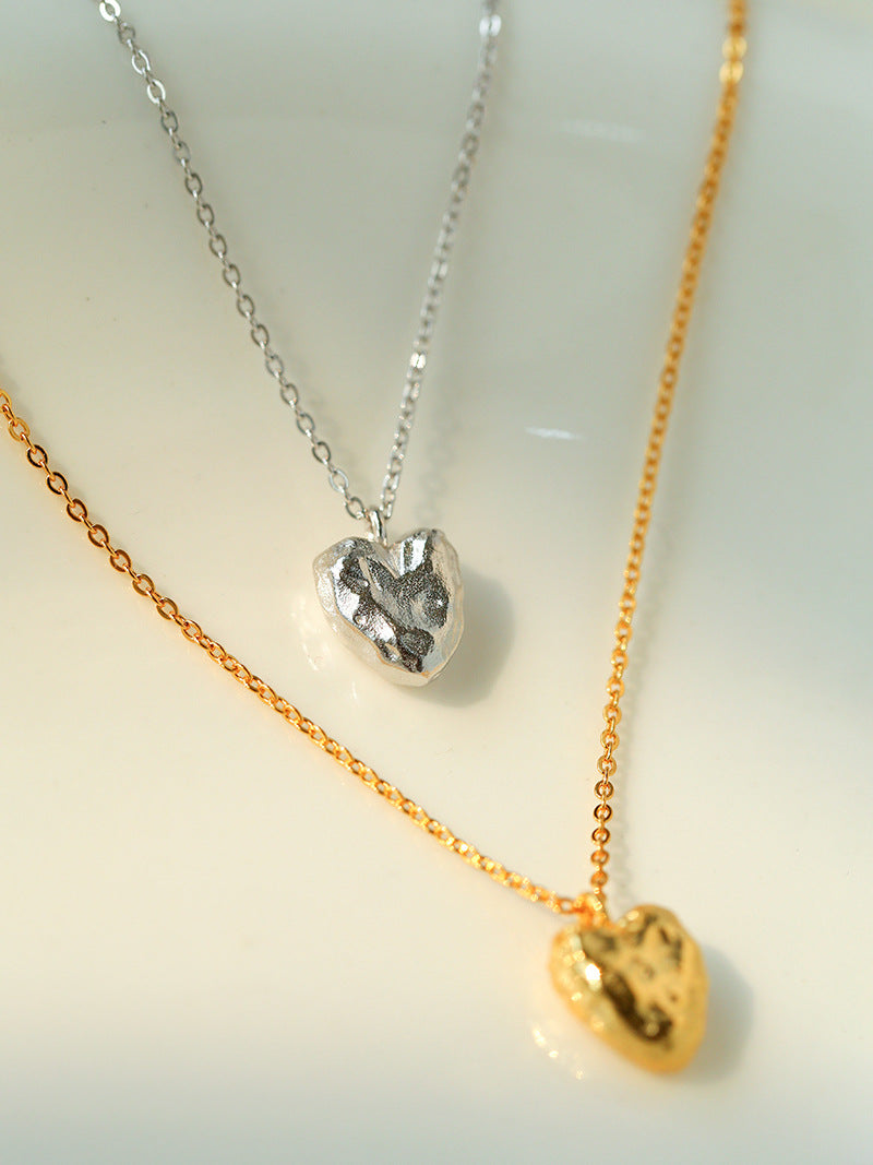 Irregular Heart Pendant Necklace-Gembea Jewelry