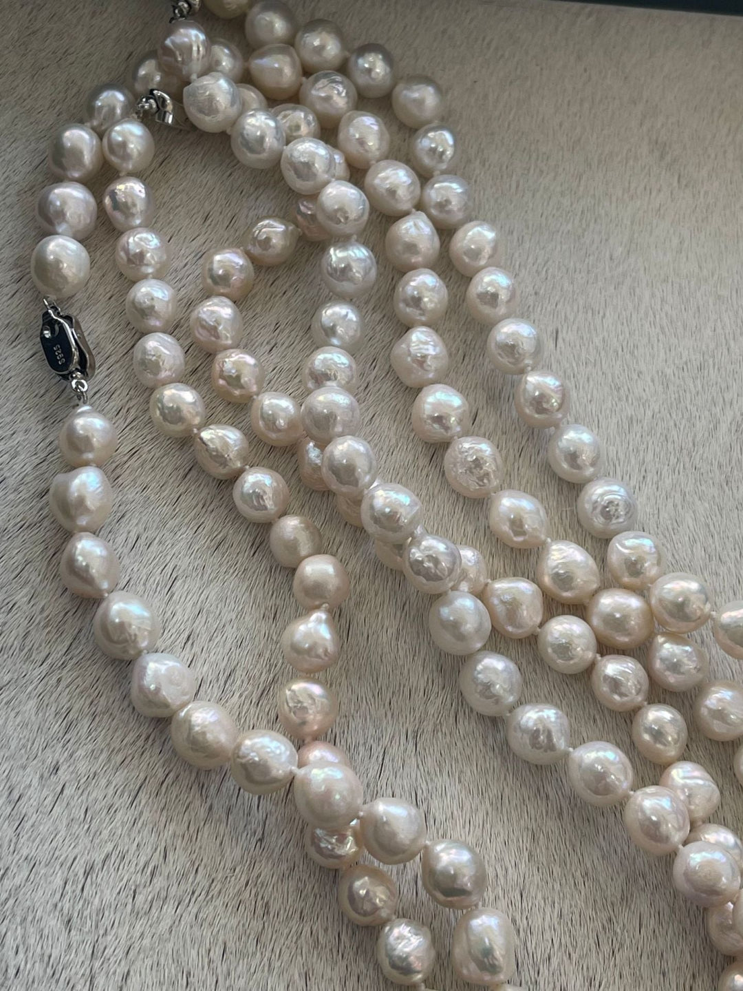 Wrinkled Baroque pearl Beaded Necklace