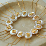 Petal Baroque Pearl 26-Letter Chain Necklace