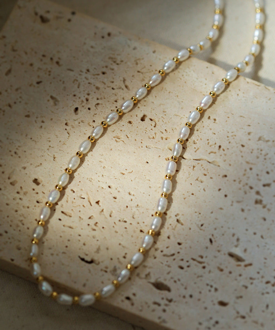 Gembea Jewelry Golden Bean Pearl Beaded Necklace