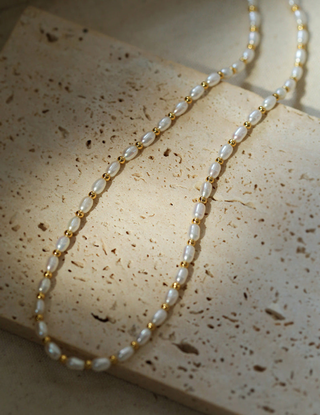 Gembea Jewelry Golden Bean Pearl Beaded Necklace
