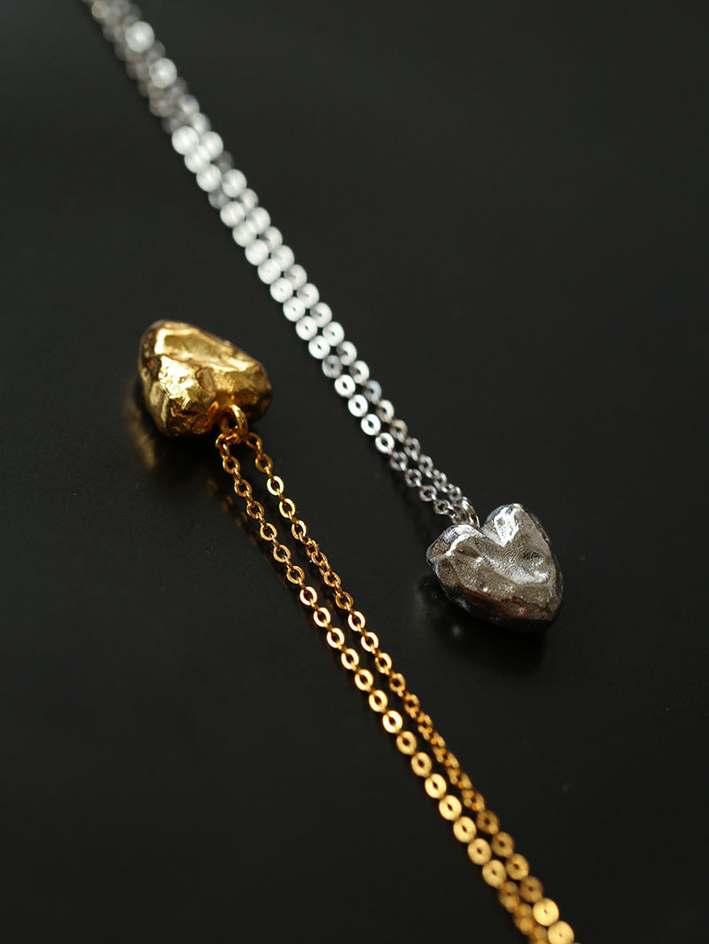 Irregular Heart Pendant Necklace-Gembea Jewelry