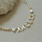 Custom White Shell Letter Pearl Necklace