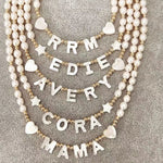 Custom White Shell Letter Pearl Necklace