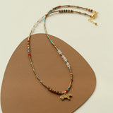 Pony Pendant Natural Stone Necklace-Gembea Jewelry