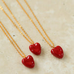 Crush Red Heart Enamel Chain Necklace