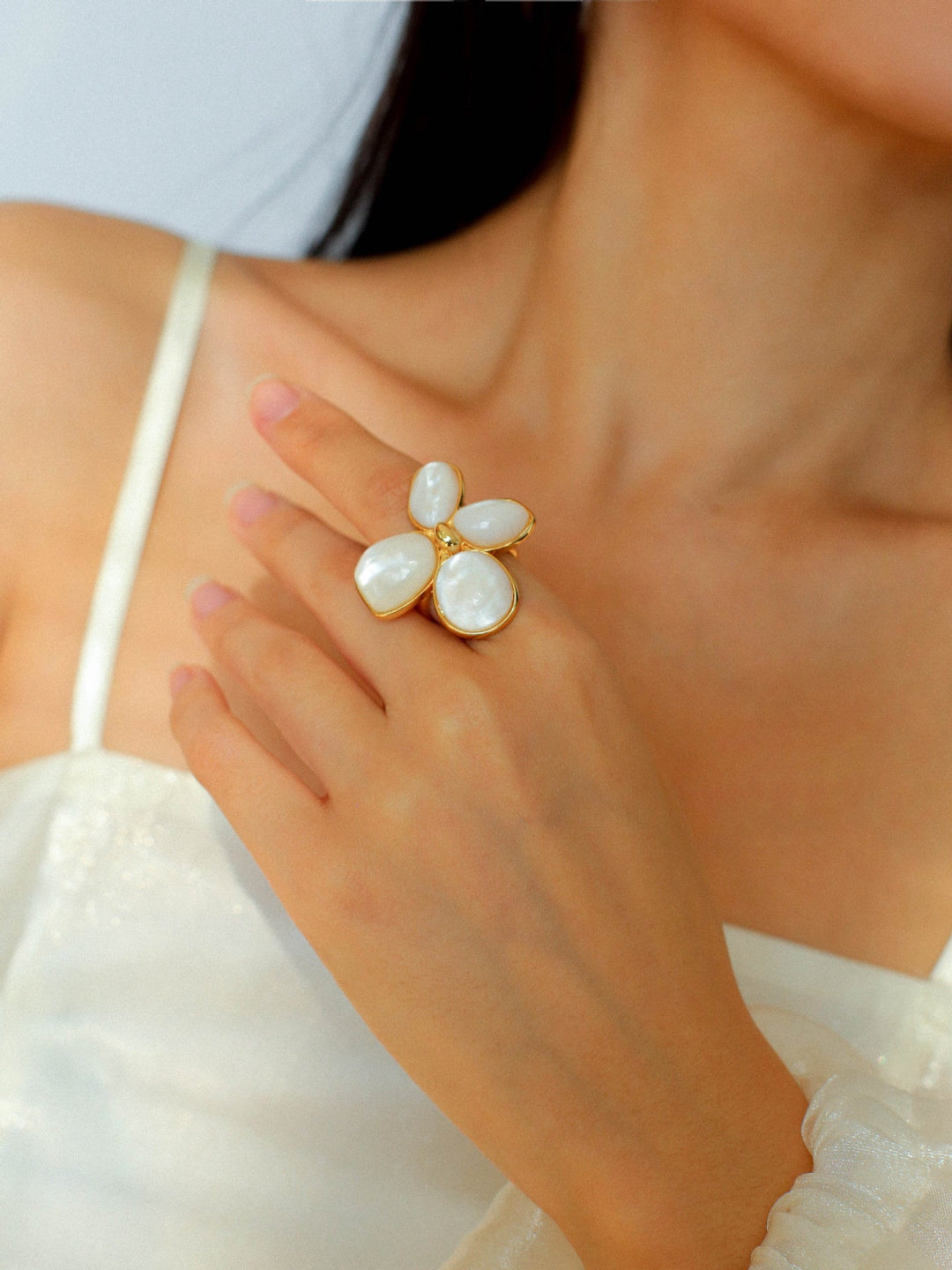 Natural Mother of Pearl Lilac Ring