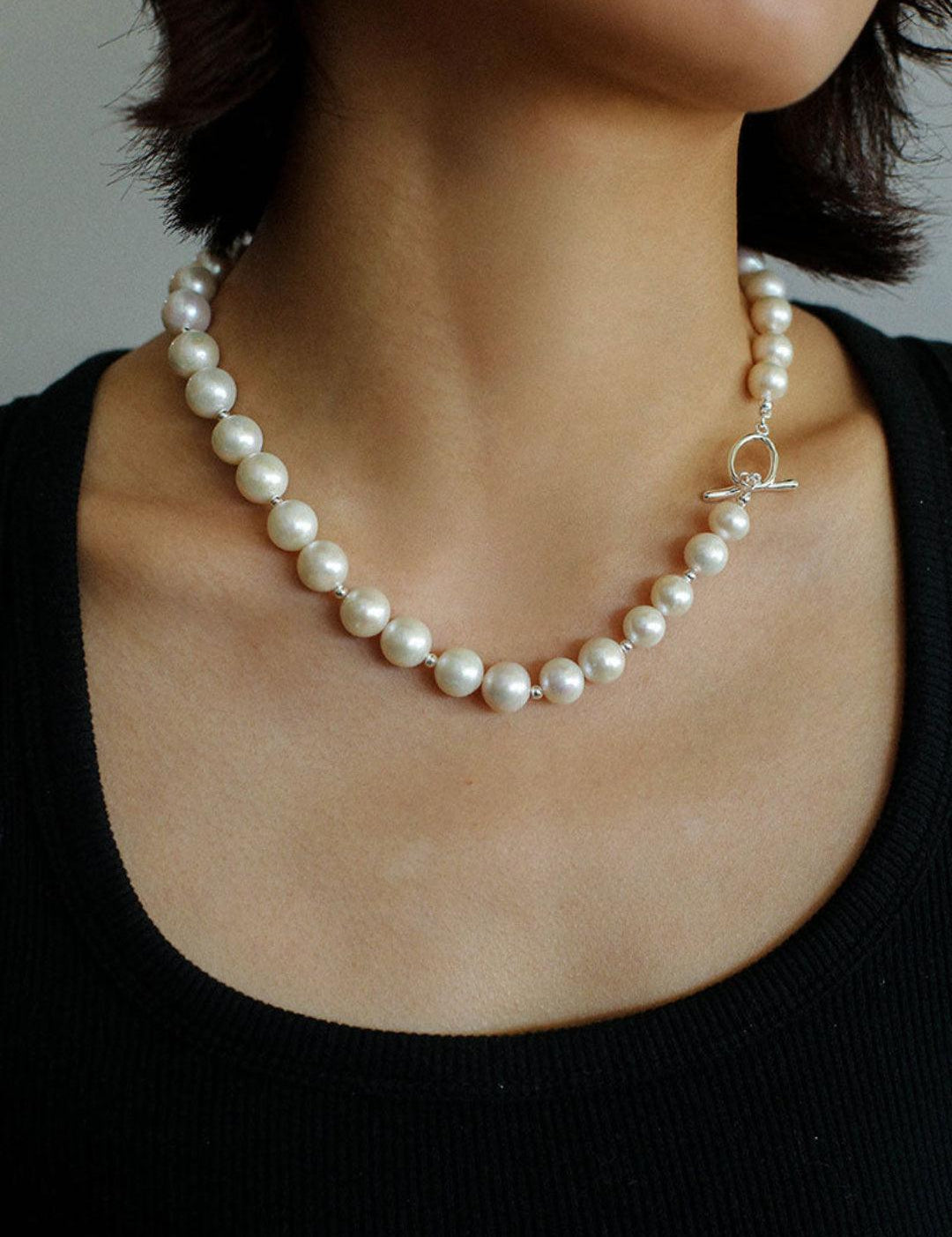 Round Baroque Pearl Beaded Necklace - Gembea Jewelry