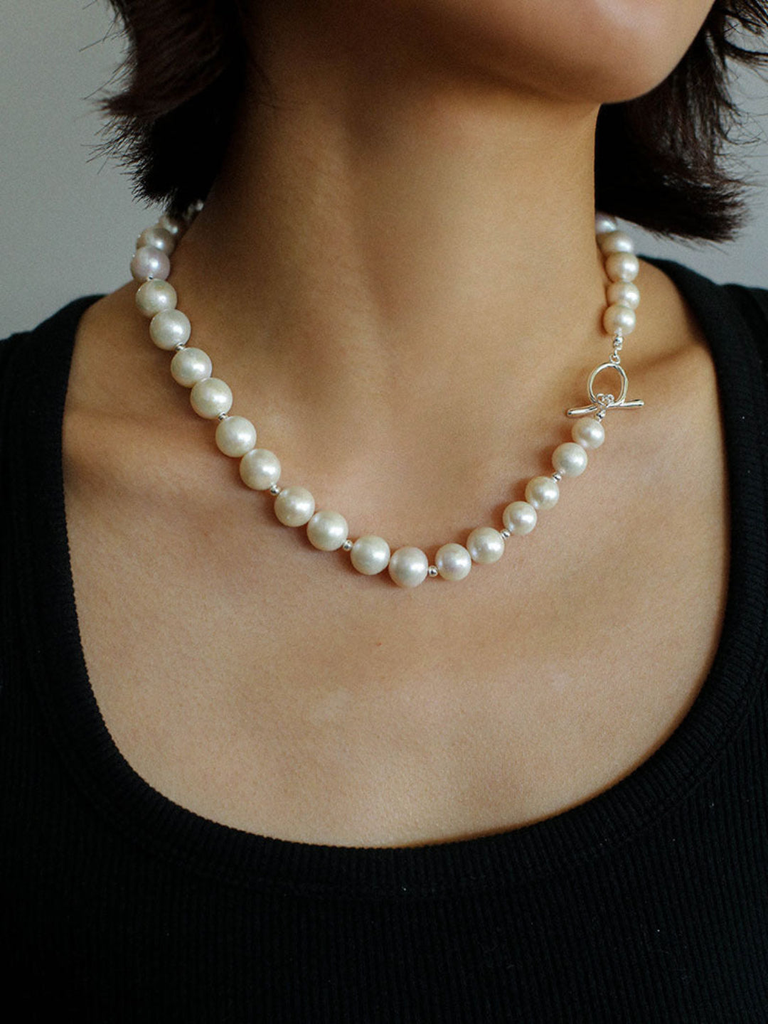 Round Baroque Pearl Beaded Necklace