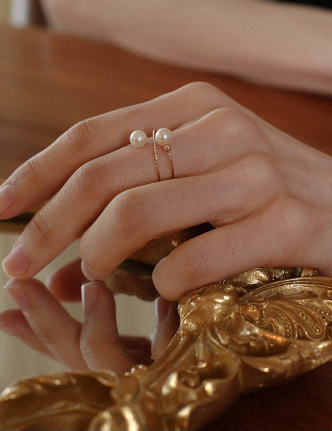 Love and the City Pearl Double Wrapped Ring - Gembea Jewelry