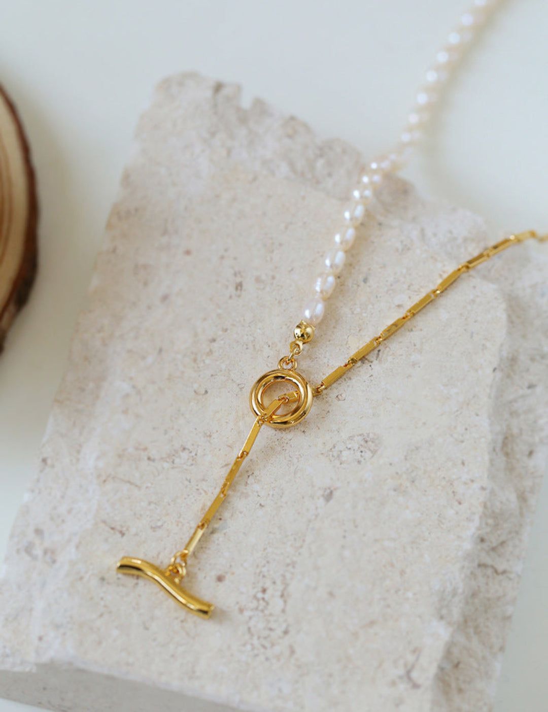 Gembea Jewelry Y-shaped Pearl Chain Necklace