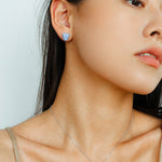 Blue Enamel Heart-shaped Necklace-Gembea Jewelry