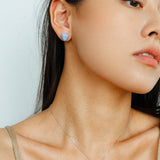 Blue Enamel Heart-shaped Necklace-Gembea Jewelry