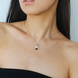 Silver Chain Tiger's Eye Pendant Necklace-Gembea Jewelry