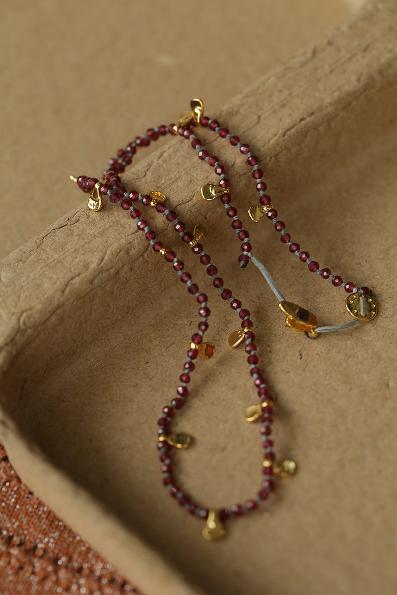 Bohemian-style Hand-woven Natural Stone Necklace