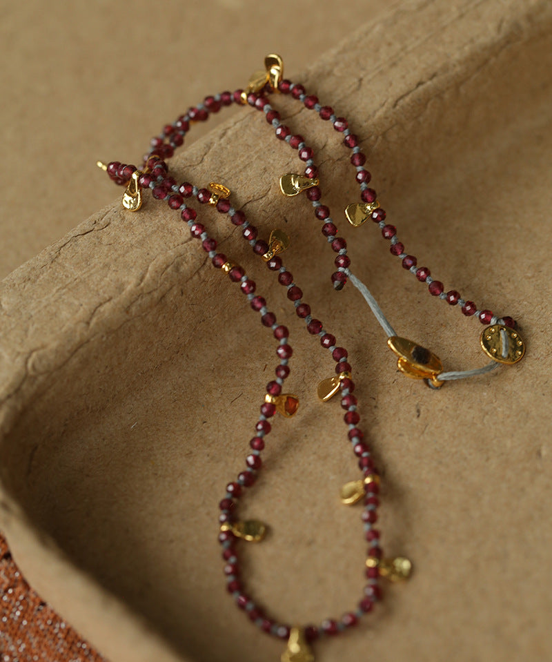 Bohemian-style Hand-woven Natural Stone Necklace