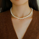 Wrinkled Baroque pearl Beaded Necklace