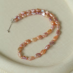 Purple-pink Irregular-shaped Pearl Necklace Gembea Jewelry