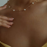 Vintage Star Chain Pearl Necklace