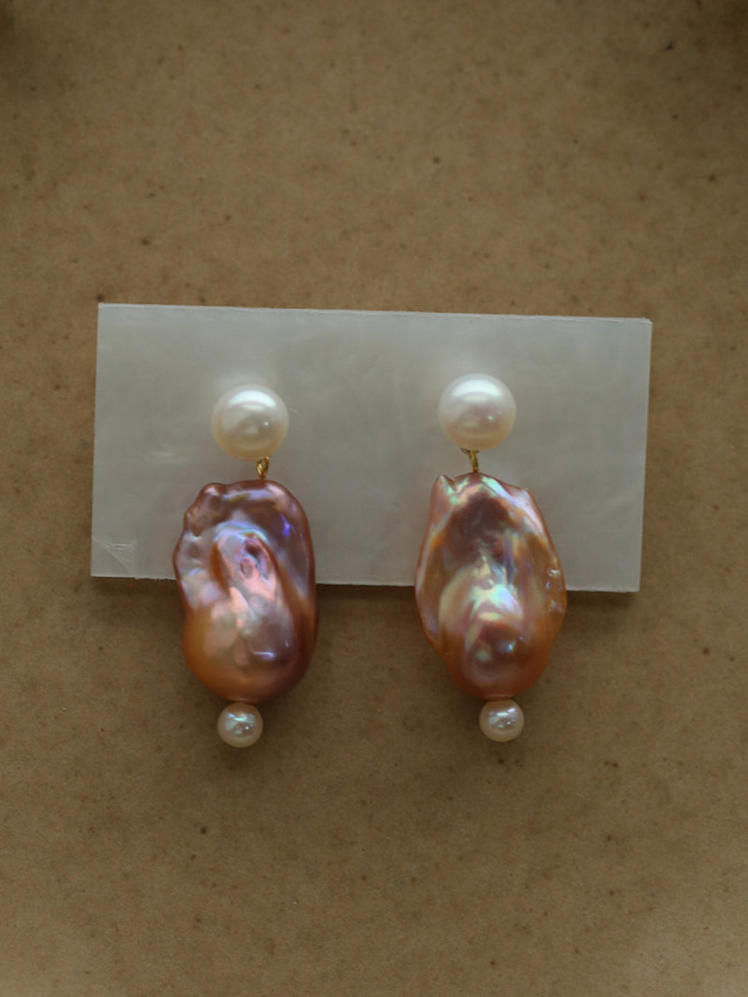 Natural Colorful Baroque Pearl Drop Earrings