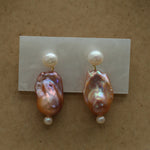 Natural Colorful Baroque Pearl Drop Earrings