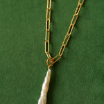 Gold Chain Baroque Pearl Necklace