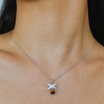 Silver Chain Tiger's Eye Pendant Necklace-Gembea Jewelry