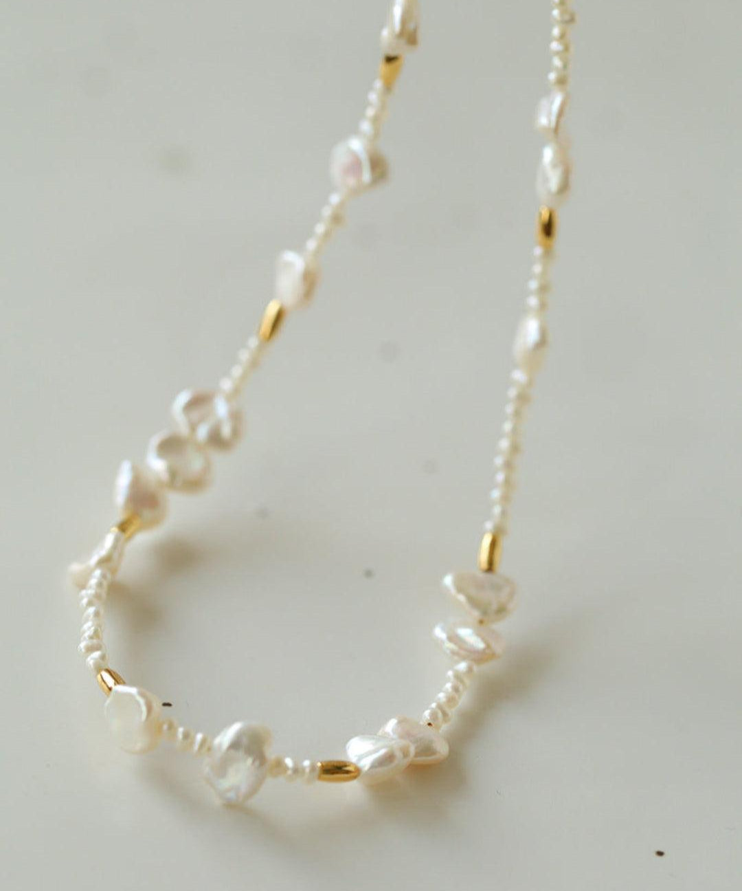 Simple Freshwater Rice Pearl Necklace - Gembea Jewelry