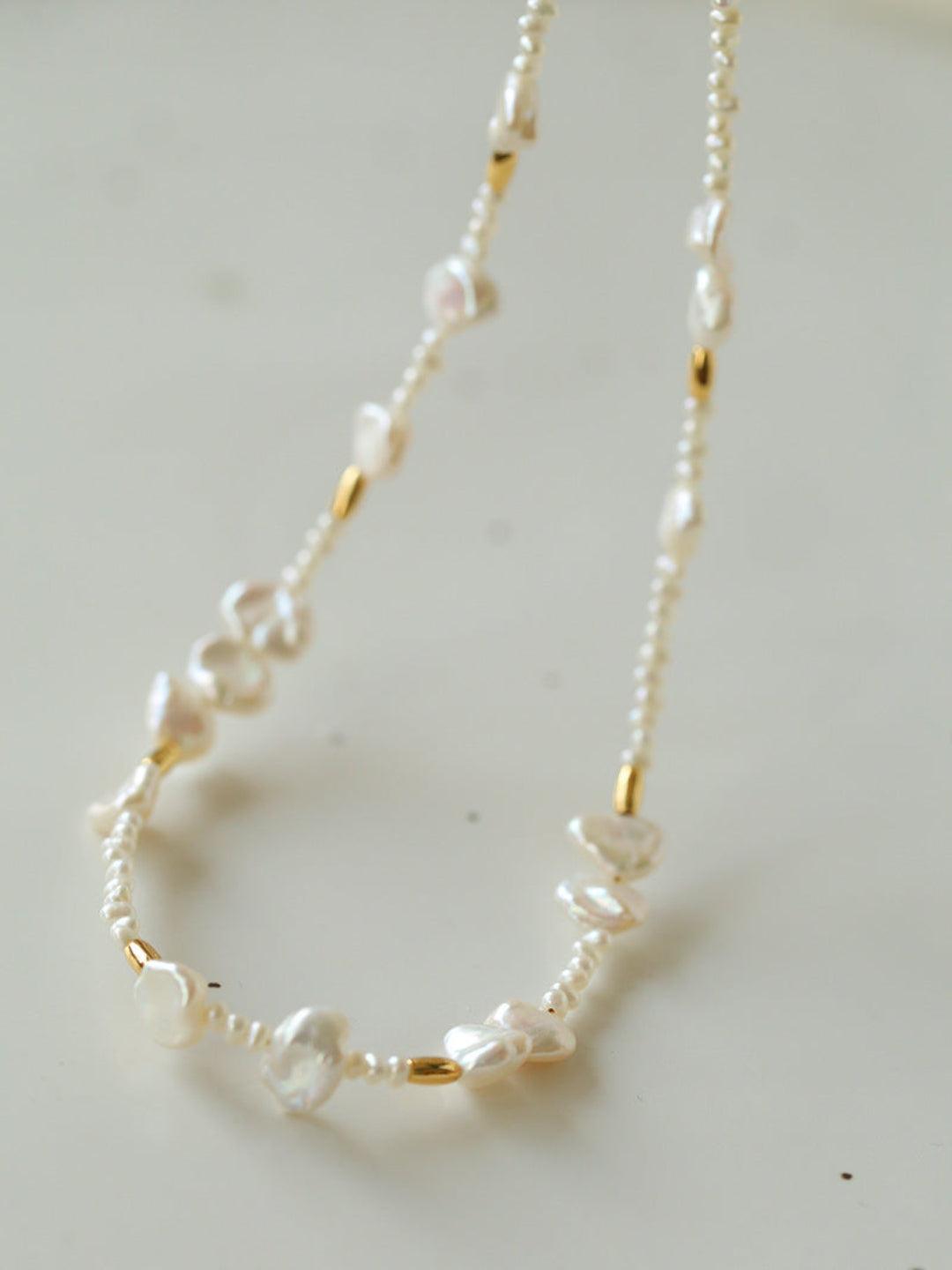 Simple Freshwater Rice Pearl Necklace