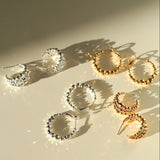 Multilayer Laser Bead Hoop Earrings