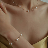 Vintage Star Chain Pearl Necklace