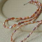 Purple-pink Irregular-shaped Pearl Necklace Gembea Jewelry
