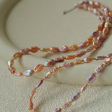 Purple-pink Irregular-shaped Pearl Necklace Gembea Jewelry
