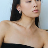 Sun Elephant Gold Silver Drop Earrings-Gembea Jewelry
