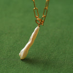 Gold Chain Baroque Pearl Necklace