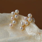 Small Grape Shaped Pearl Stud Earrings