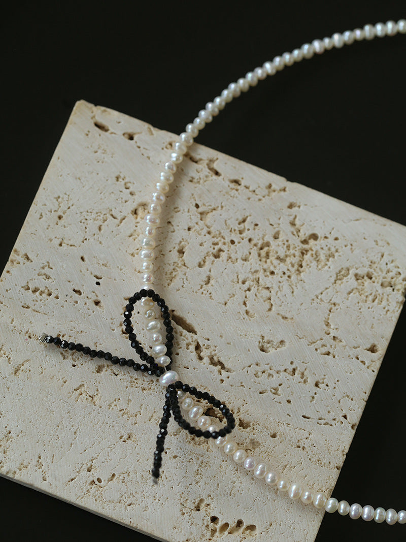 Bow Rice Freshwater Pearl Necklace-Gembea Jewelry