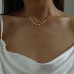 B Model Vintage 14K Gold Chain Pearl Necklace